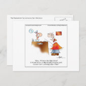 Briefkaart HIP REPLACEMENT Cartoon door April McCa (Voorkant / Achterkant)