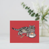 Briefkaart Hipster Kat (zonder tekst) (Staand voorkant)