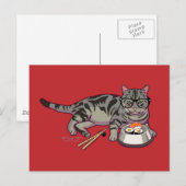 Briefkaart Hipster Kat (zonder tekst) (Voorkant / Achterkant)