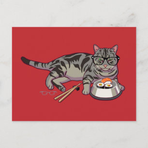 Briefkaart Hipster Kat (zonder tekst)