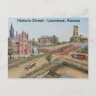 Briefkaart - Historic Street: Lawrence, Kansas