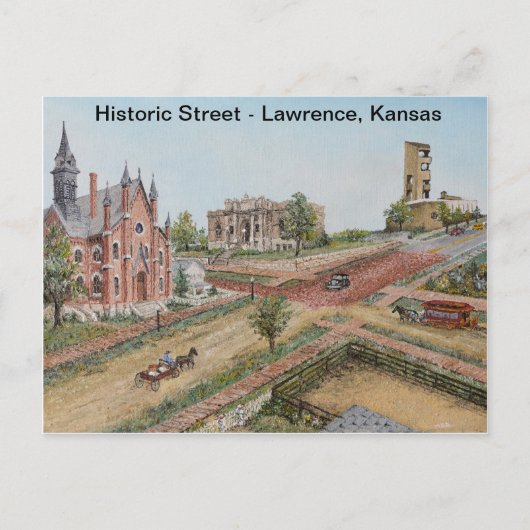 Briefkaart - Historic Street: Lawrence, Kansas (Voorkant)
