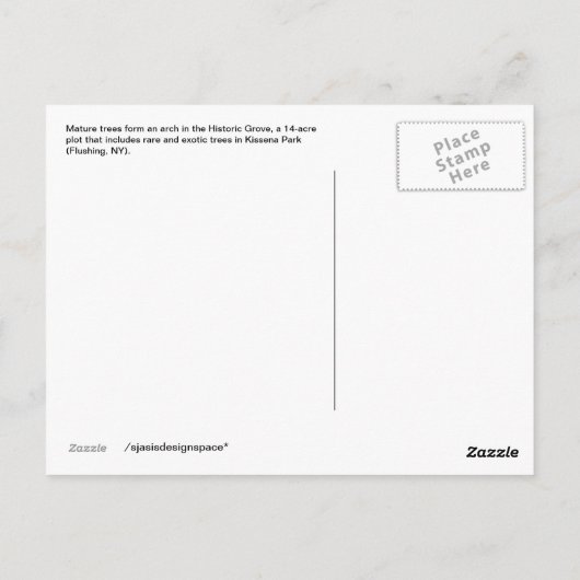Briefkaart: Historische grove in Kissena Park Briefkaart (Achterkant)