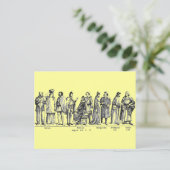 Briefkaart historische kostuums (Staand voorkant)