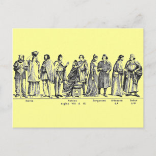 Briefkaart historische kostuums