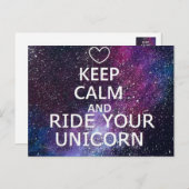 BRIEFKAART "HOE KALM EN RIJ UW UNICORN" GALAXY (Voorkant / Achterkant)