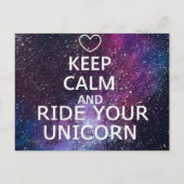 BRIEFKAART "HOE KALM EN RIJ UW UNICORN" GALAXY (Voorkant)