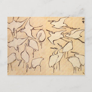 Briefkaart Hokusai Cranes