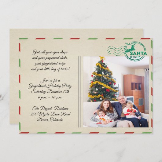  Briefkaart Holiday Celebraion Party (Voorkant / Achterkant)