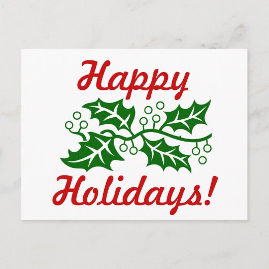 Briefkaart - Holly Greetings (Voorkant)