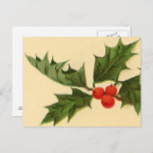 Briefkaart:  Holly Sprig Briefkaart (Voorkant / Achterkant)