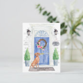 Briefkaart Hongaarse Vizsla Moving Announcement (Staand voorkant)