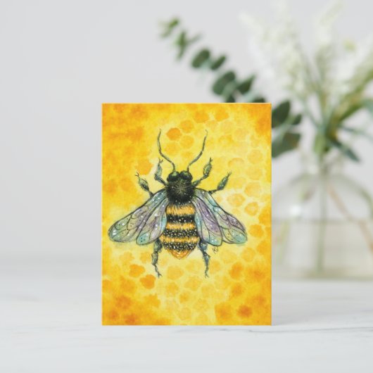 Briefkaart honingbijengoud (Staand voorkant)