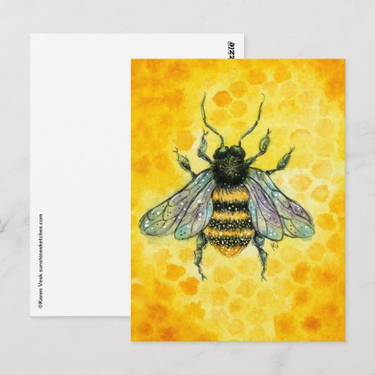 Briefkaart honingbijengoud (Voorkant / Achterkant)