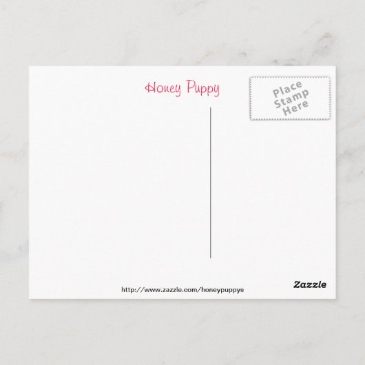 Briefkaart honingpuppy (Achterkant)