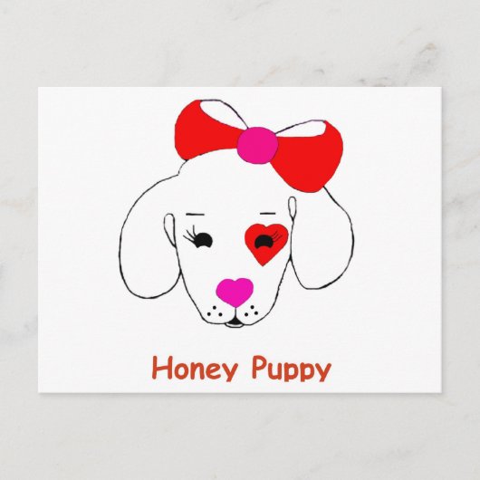 Briefkaart honingpuppy (Voorkant)