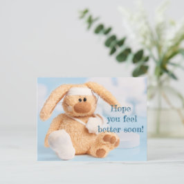 Briefkaart Hoop dat je je snel beter voelt