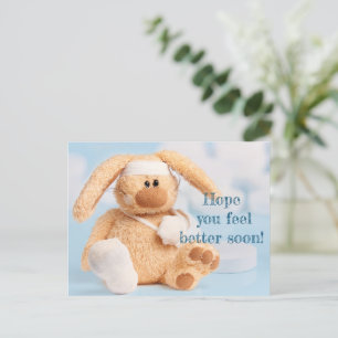 Briefkaart Hoop dat je je snel beter voelt