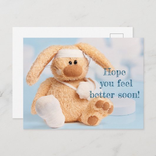 Briefkaart Hoop dat je je snel beter voelt (Voorkant / Achterkant)