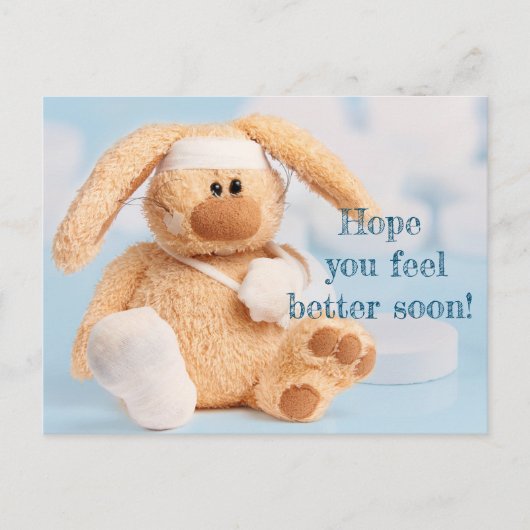 Briefkaart Hoop dat je je snel beter voelt (Voorkant)