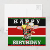 Briefkaart Horizontale Sjabloon Happy Birthday (Voorkant / Achterkant)