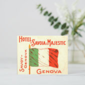 Briefkaart - Hotel Savoia Genova Italië (Staand voorkant)