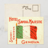 Briefkaart - Hotel Savoia Genova Italië (Voorkant / Achterkant)