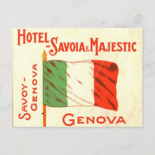 Briefkaart - Hotel Savoia Genova Italië (Voorkant)