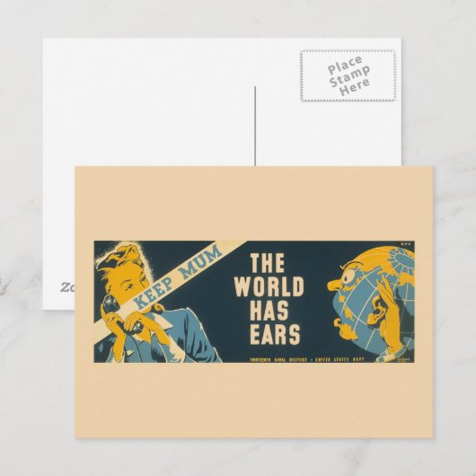  briefkaart "Hou je mond" (Voorkant / Achterkant)