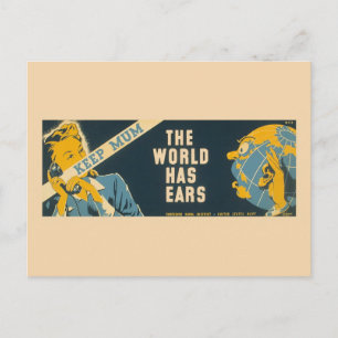  briefkaart "Hou je mond"