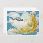 Briefkaart Houd vast aan de liefde (Voorkant / Achterkant)