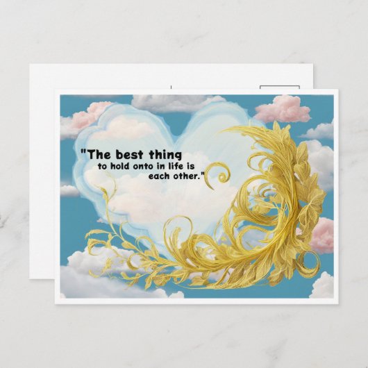 Briefkaart Houd vast aan de liefde (Voorkant / Achterkant)