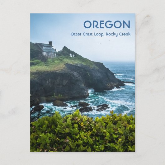 Briefkaart: Huis op Otter Crest (verticaal) Briefkaart (Voorkant)