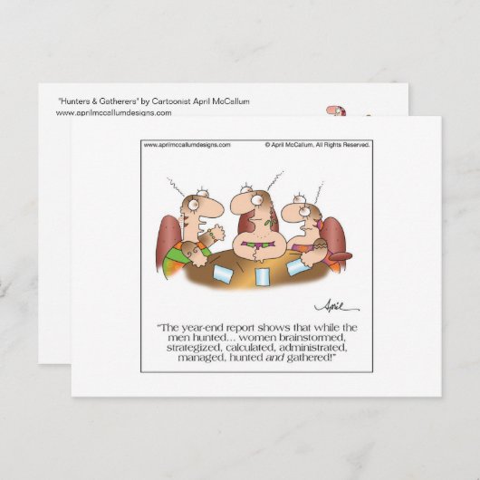 Briefkaart HUNTERS & GATHERERS tegen April McCallu (Voorkant / Achterkant)