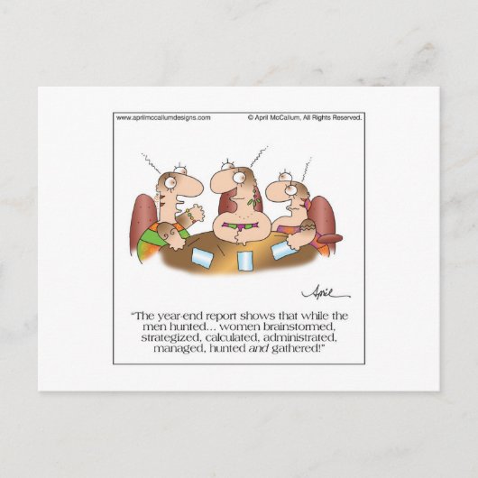 Briefkaart HUNTERS & GATHERERS tegen April McCallu (Voorkant)