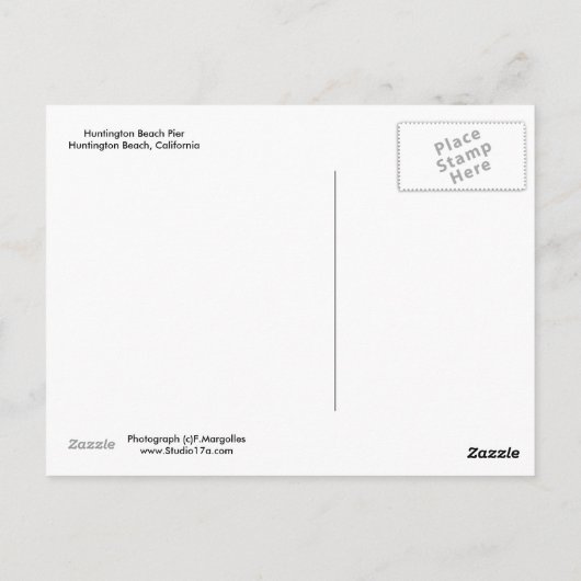 Briefkaart Huntington Beach Pier (Achterkant)