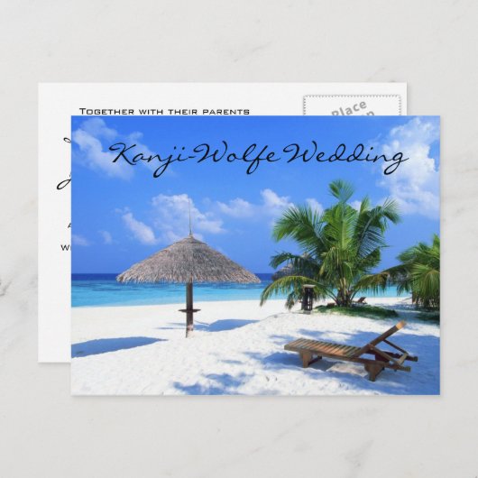 briefkaart huwelijksuitnodiging (Voorkant / Achterkant)