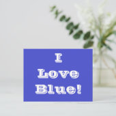 Briefkaart I Love Blue (Staand voorkant)