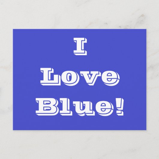 Briefkaart I Love Blue (Voorkant)