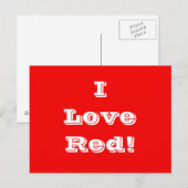 Briefkaart I Love Red (Voorkant / Achterkant)