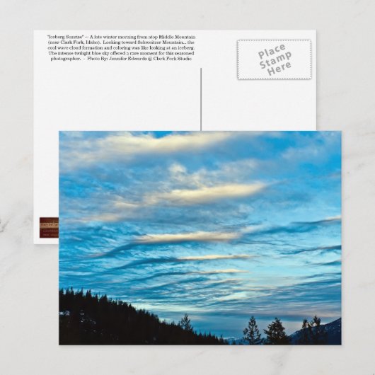 BRIEFKAART ~ "Iceberg Sunrise" (Voorkant / Achterkant)