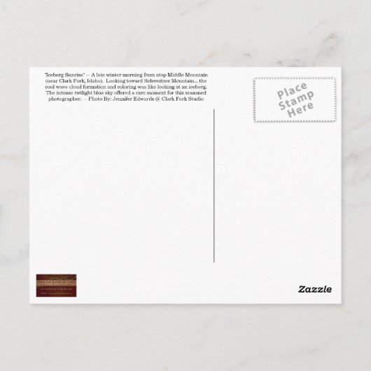 BRIEFKAART ~ "Iceberg Sunrise" (Achterkant)