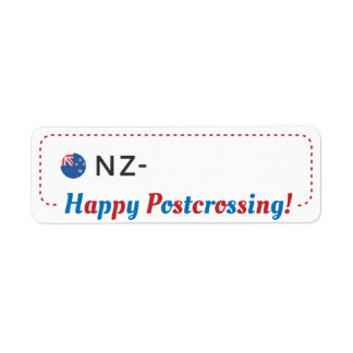 Briefkaart-ID postkruising NZ Nieuw-Zeeland Etiket