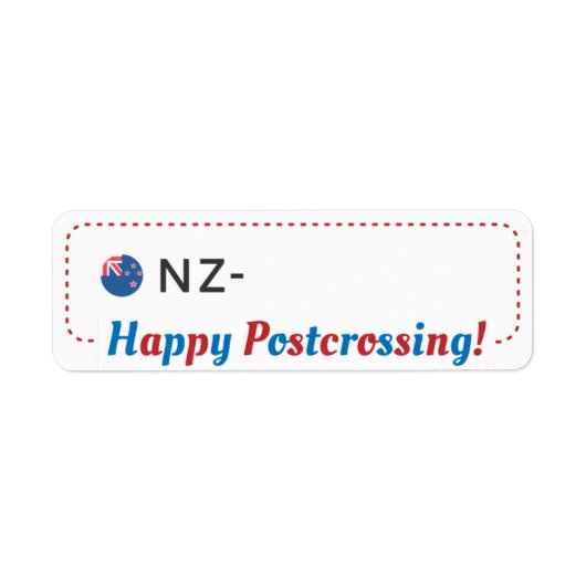 Briefkaart-ID postkruising NZ Nieuw-Zeeland Etiket (Voorkant)