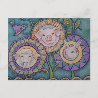 briefkaart "Iemand niet iets"