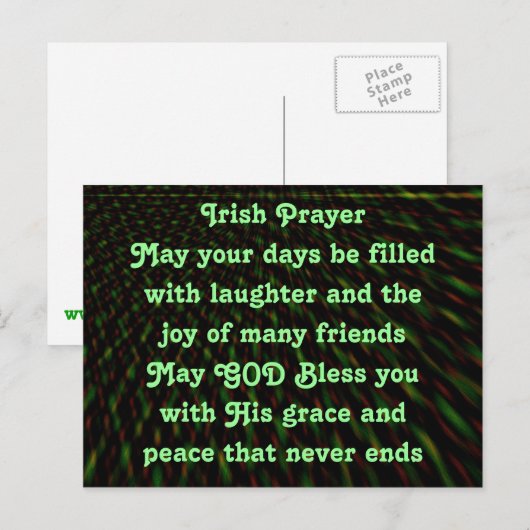Briefkaart Iers gebed (Voorkant / Achterkant)