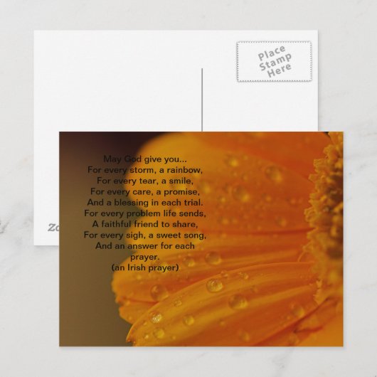 Briefkaart Iers gebed (Voorkant / Achterkant)