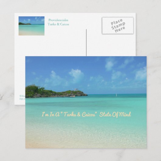 briefkaart "Ik ben in een "Turks en Caicos" staat (Voorkant / Achterkant)