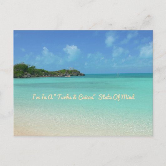 briefkaart "Ik ben in een "Turks en Caicos" staat (Voorkant)
