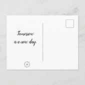 Briefkaart - Ik denk: Morgen is een nieuwe dag. (Achterkant)